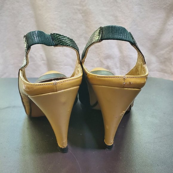 UGO ROSSETTI Italian Sling Back 2 Tone 3 1/4" Heel Dress Pump Shoe SIZE 5 - Picture 6 of 6